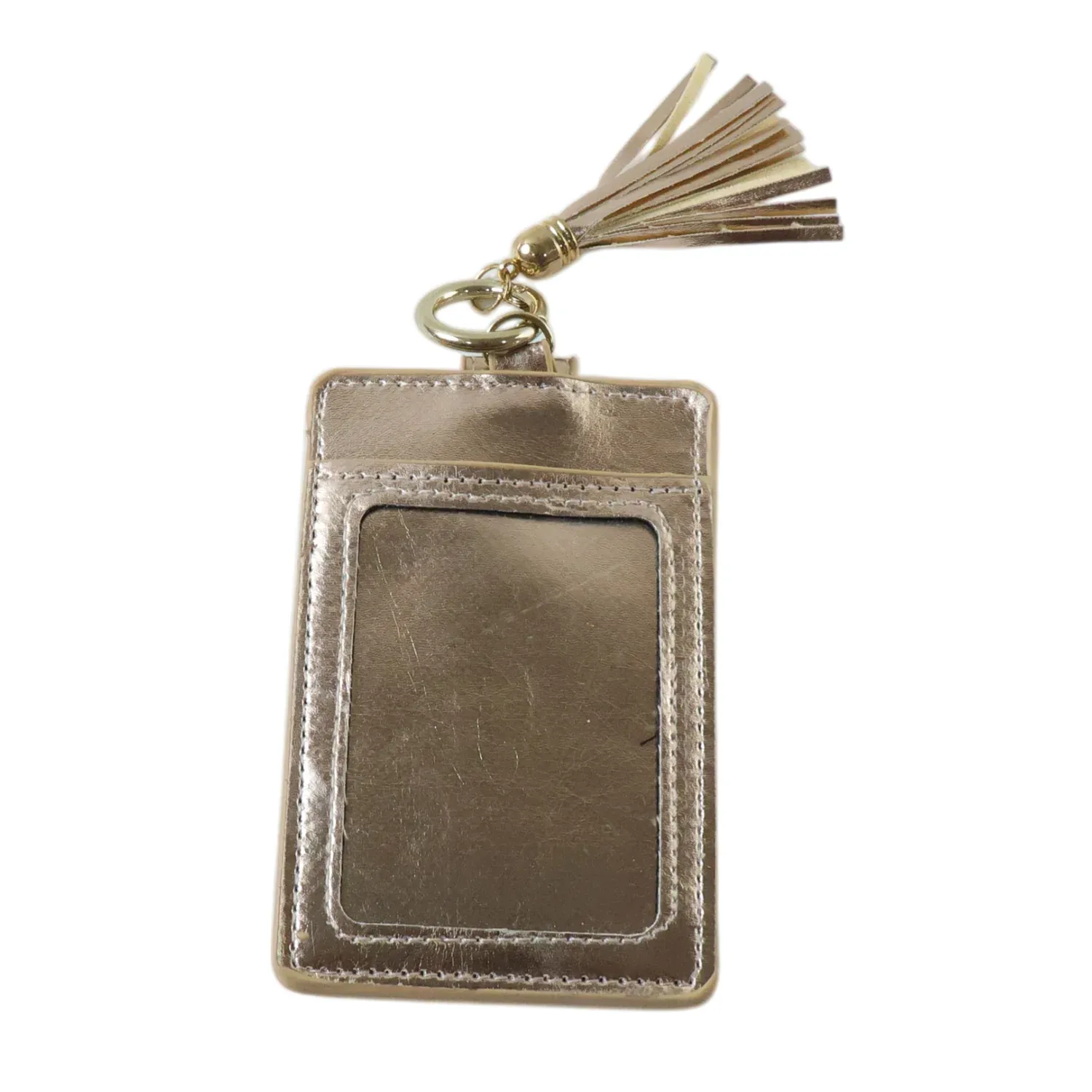PU Leather Card Holder Wallet with Button Strap & ID Window - Detailed Feature View 3