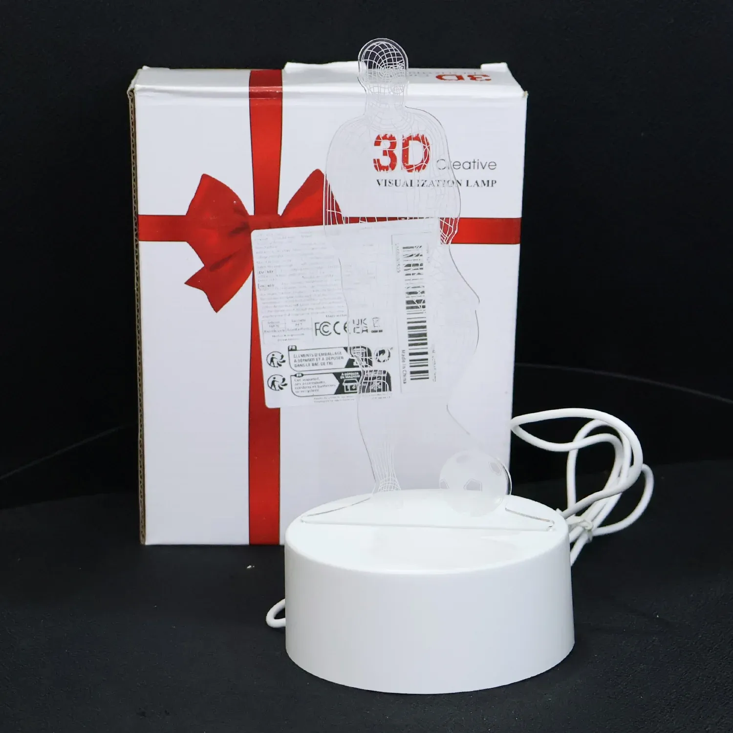 3D Illusion LED Night Lamp with Football Player Design - Detailed Feature View 6