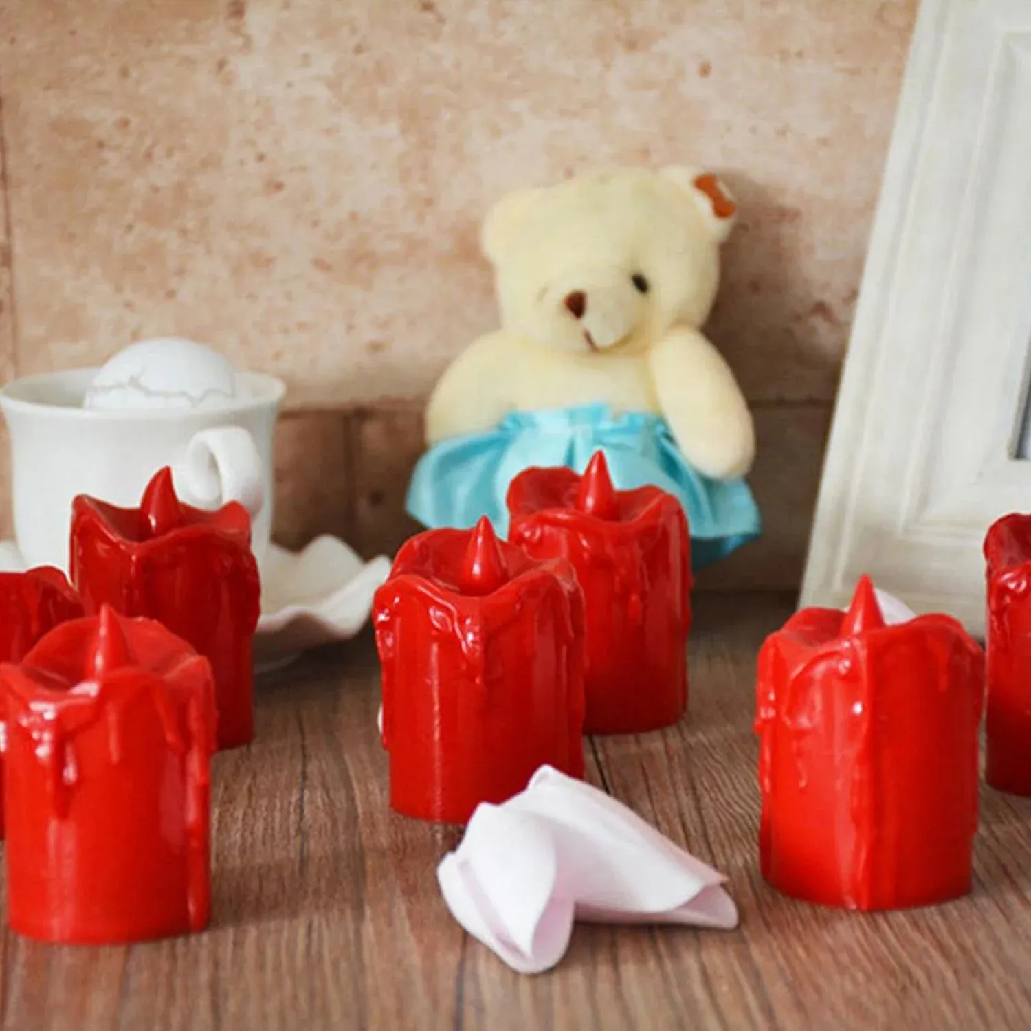 Premium Flameless LED Candles – 24pc Multicolor Melted Design | Fresova - Buy Online at Alikart