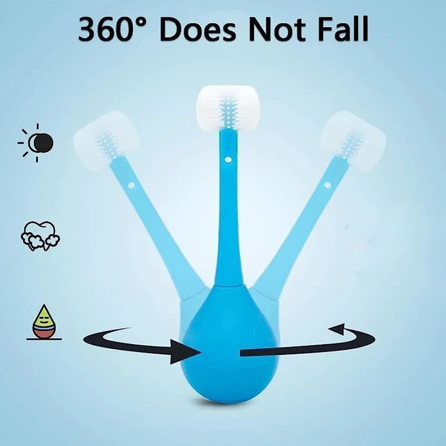 Kids 3-Sided Toothbrush – Gentle Silicone Head for Ages 2-12 | MintGuard - Detailed Feature View 5