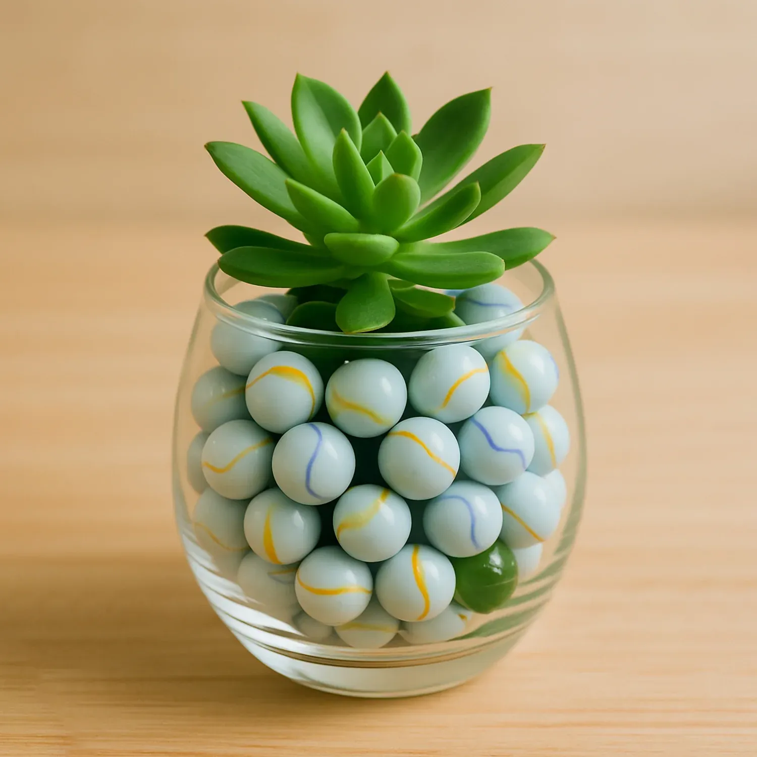 Glass Marbles Pack of 30 – Classic White with Colorful Swirls - Detailed Feature View 3
