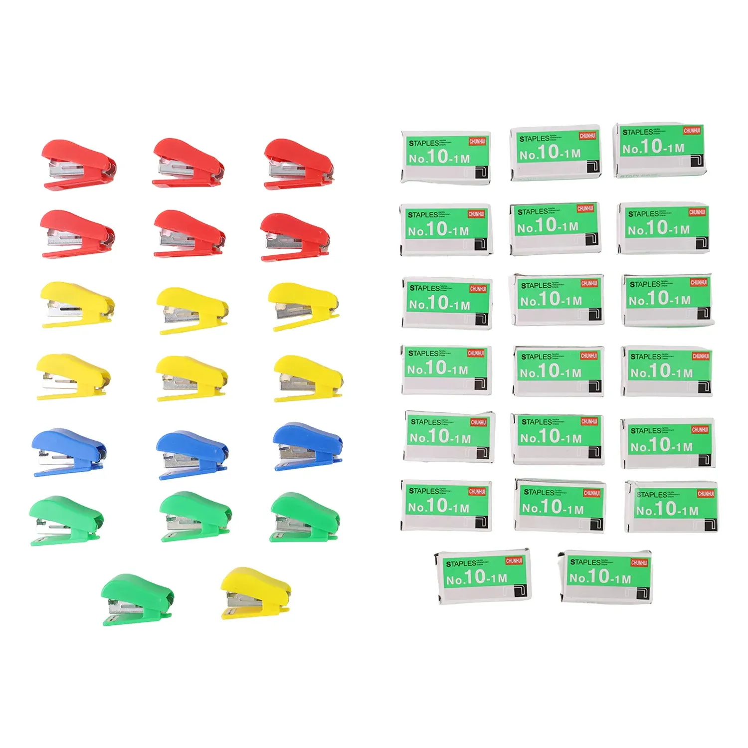 Mini Stapler Set Staples – Assorted Colors | No.10 Staplers with Pins (20 pcs Set) - Detailed Feature View 4