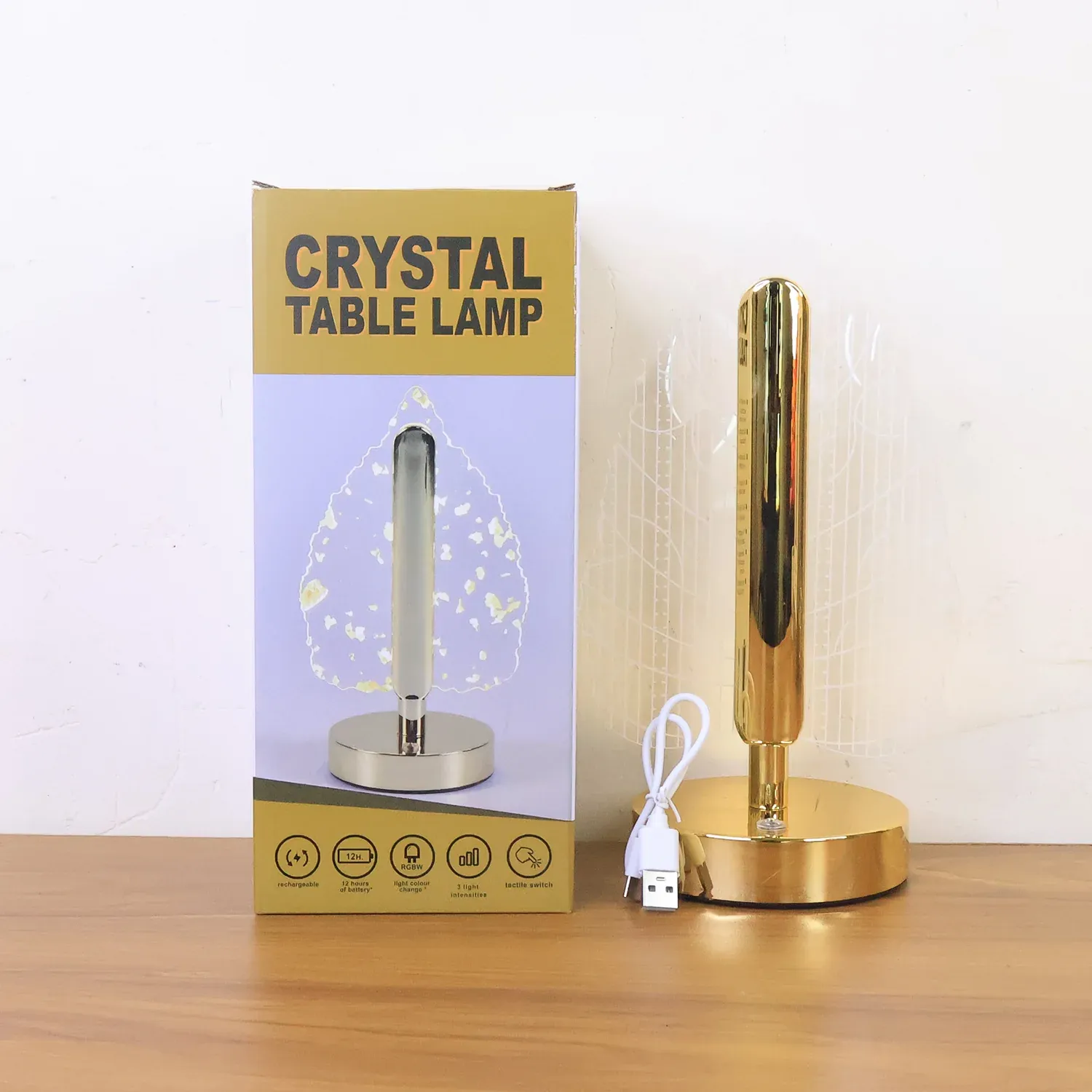 Elegant Plastic LED Table Lamp with Leaf Design Shade (1 Pc) - Detailed Feature View 5