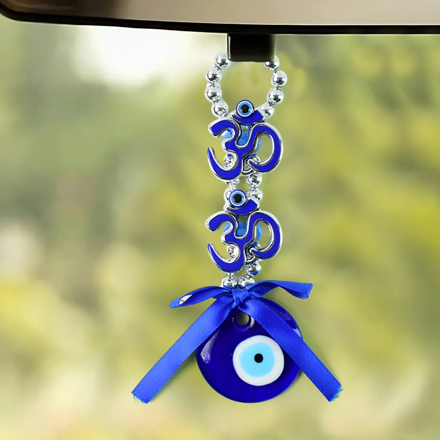 Double OM Evil Eye Hanging – Spiritual Protection Decor - Detailed Feature View 3