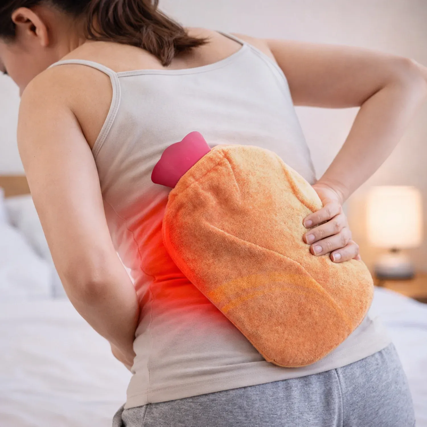 Reusable Hot Water Bag with Soft Fabric Cover for Pain Relief - Detailed Feature View 6
