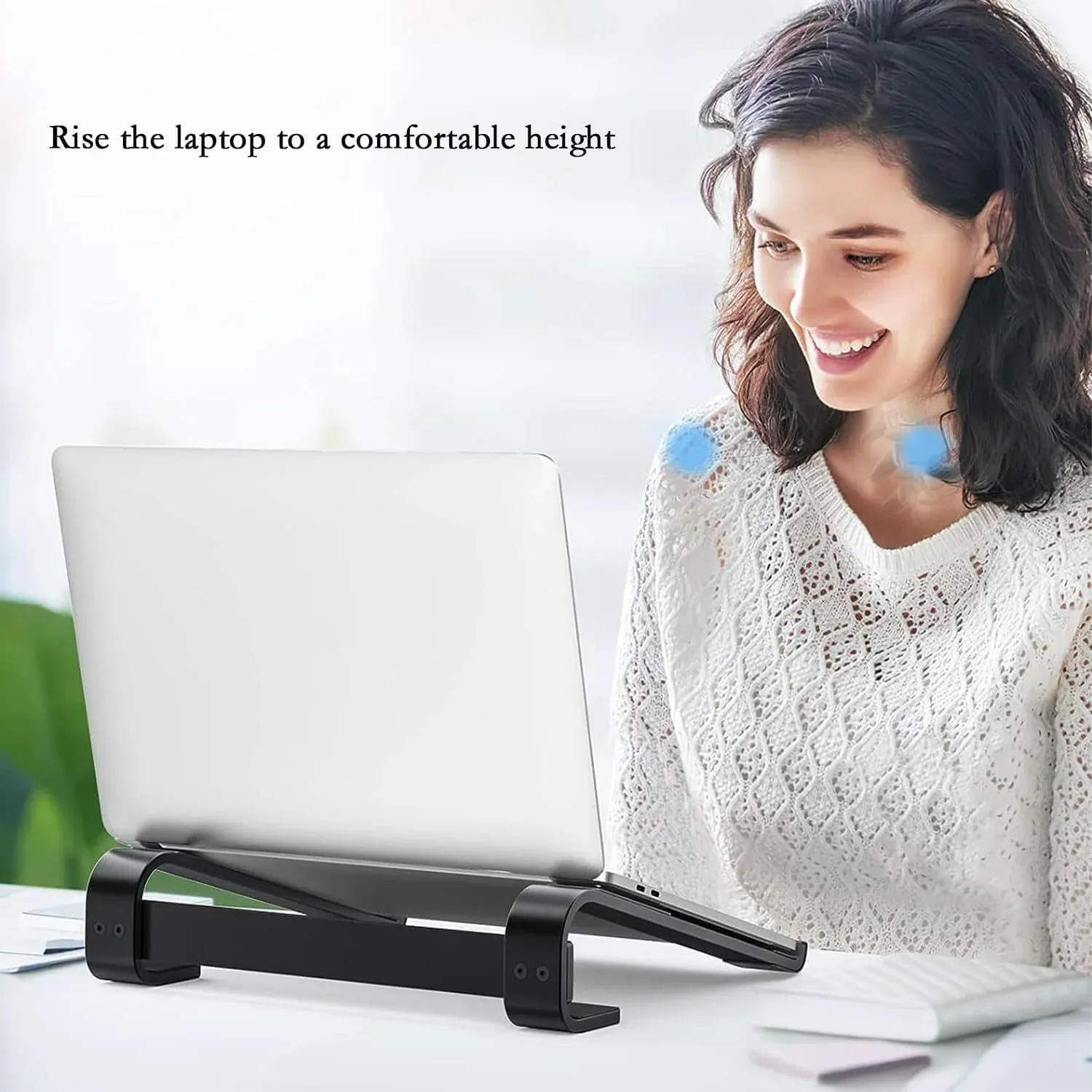 Fixed Metal Laptop Stand – Sturdy Ergonomic Desk Riser for Work - Detailed Feature View 6