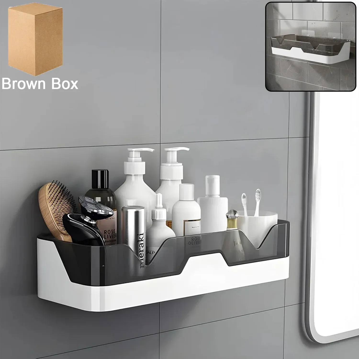 Premium Adhesive Plastic Storage Shelf – Wall Mounted Space Saver - Buy Online at Alikart