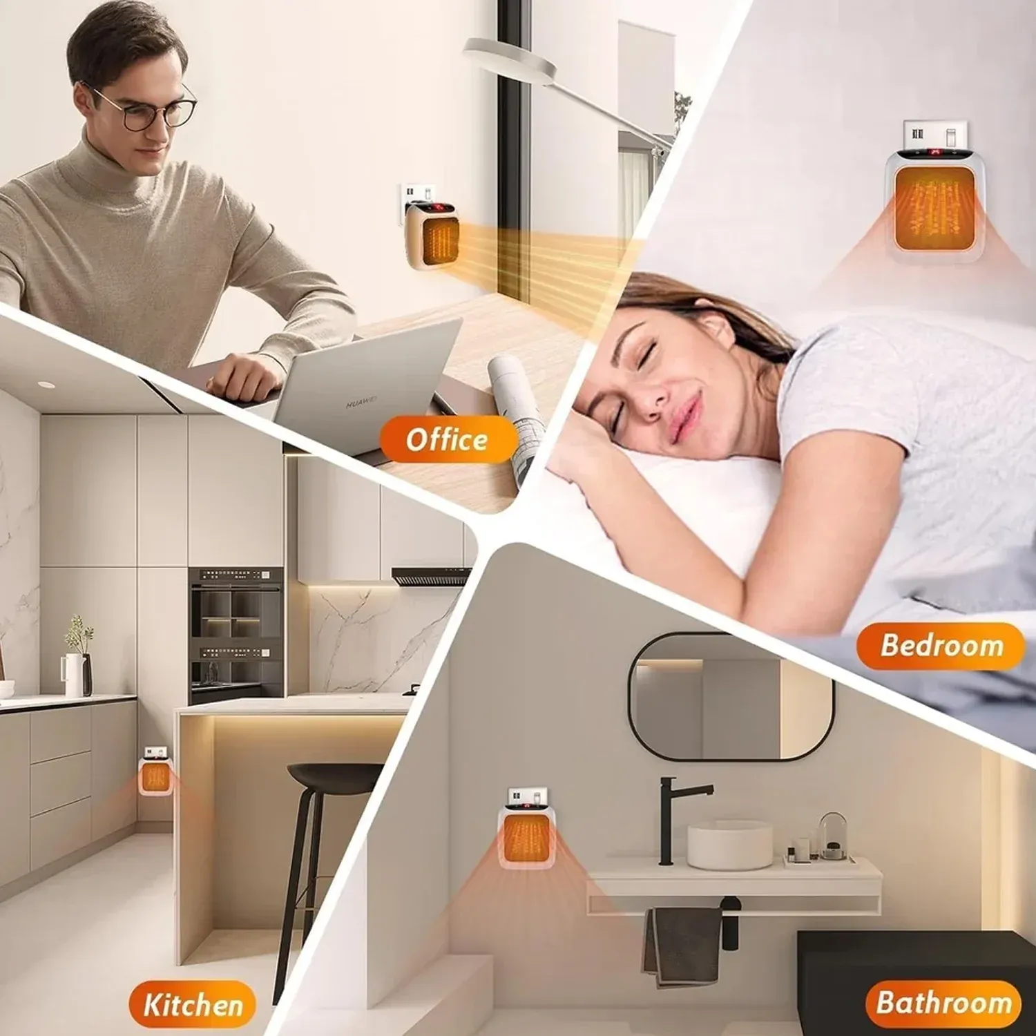 600W Wall-Mounted Room Heater – Fast Heating & Space Saving - Detailed Feature View 5