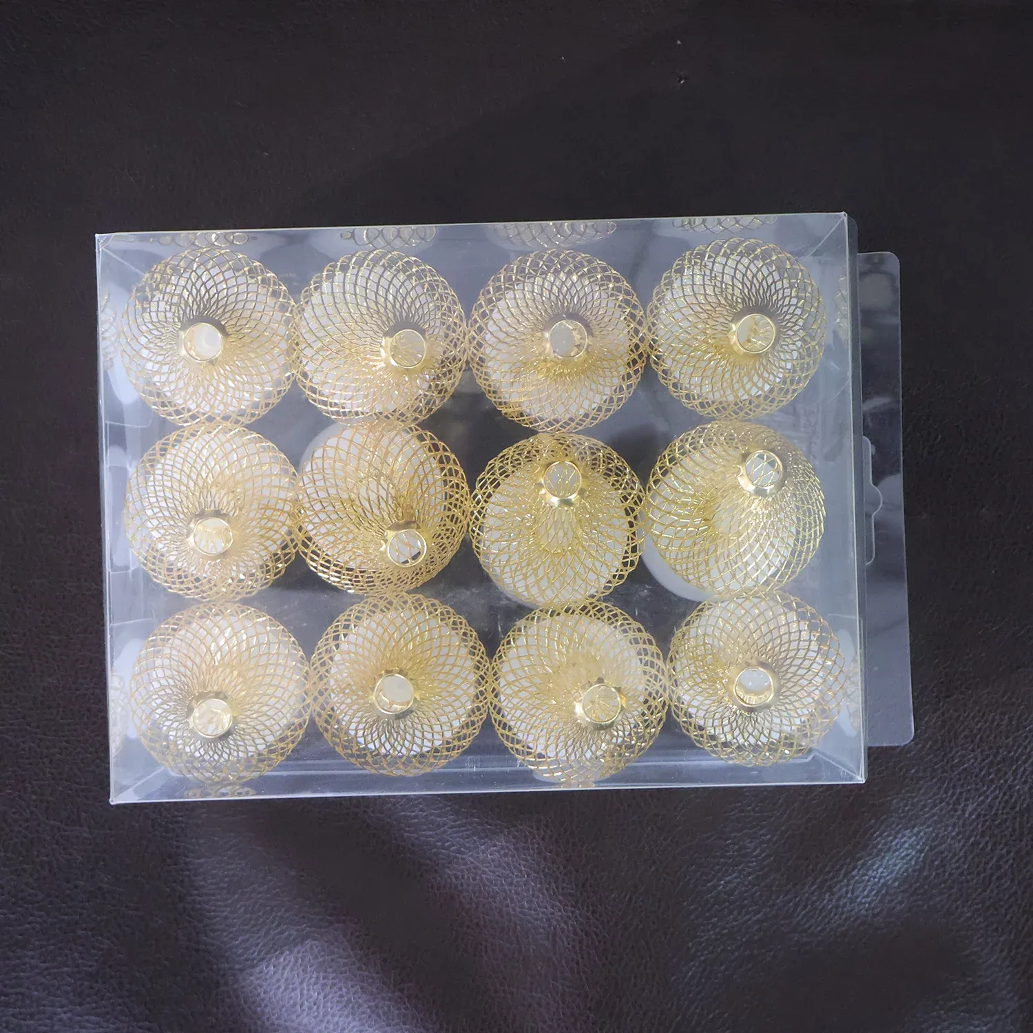 LED Flameless Candle Lights – Set of 12 with Golden Net Cover - Detailed Feature View 7