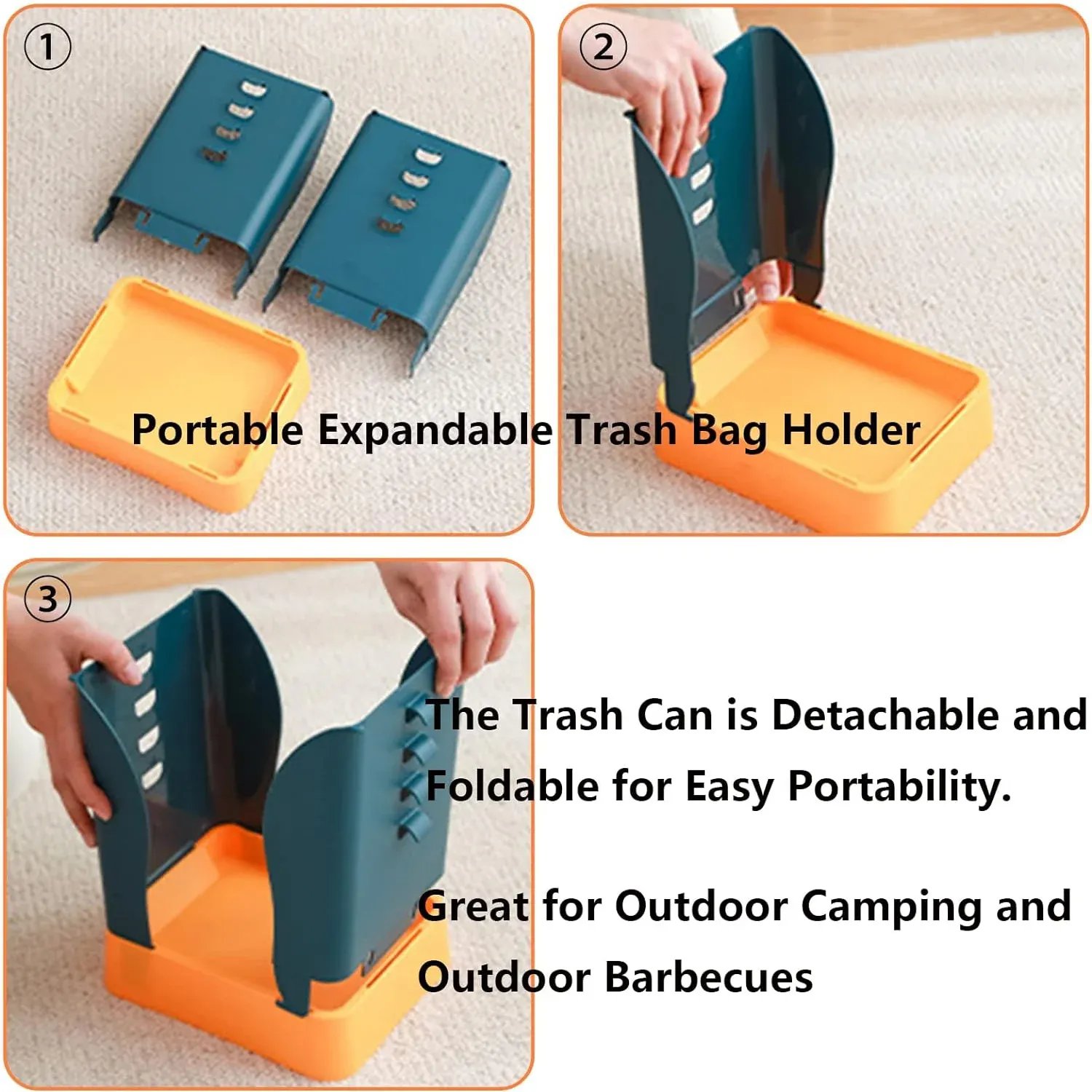 Expandable Waste Bin – Compact & Portable | Velvet Wheels - Detailed Feature View 6