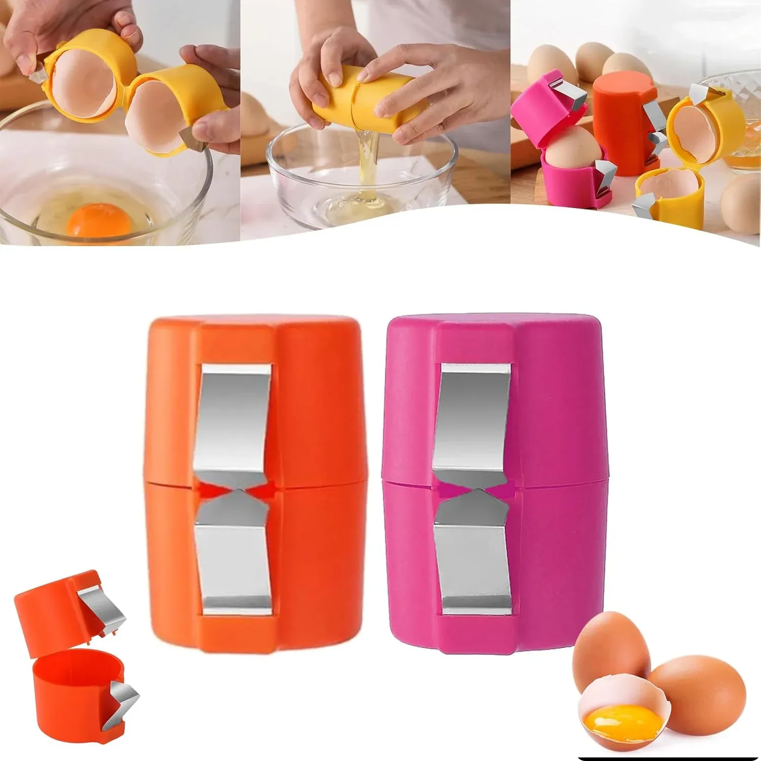 Egg Shell Opener – Handheld Egg Cracker Tool for Raw Eggs | Quickslice - Detailed Feature View 7