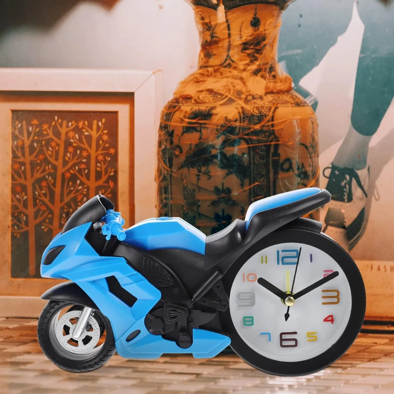 Premium Retro Motorcycle Alarm Clock – Silent Engine Design | worko - Buy Online at Alikart