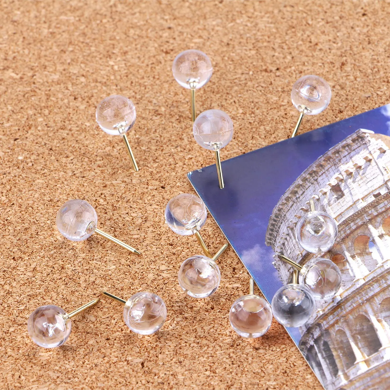 Transparent Crystal Head Push Pins Set for Notice Board (30 pc) - Detailed Feature View 7