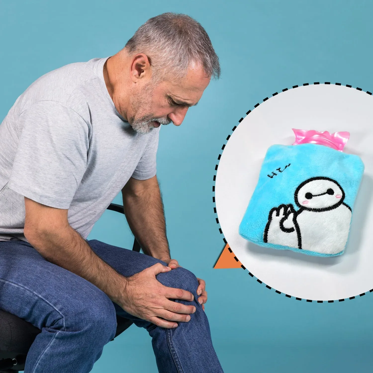 Hot Water Bag – Small Baymax Cover for Pain Relief | Velvet Wellness - Detailed Feature View 6