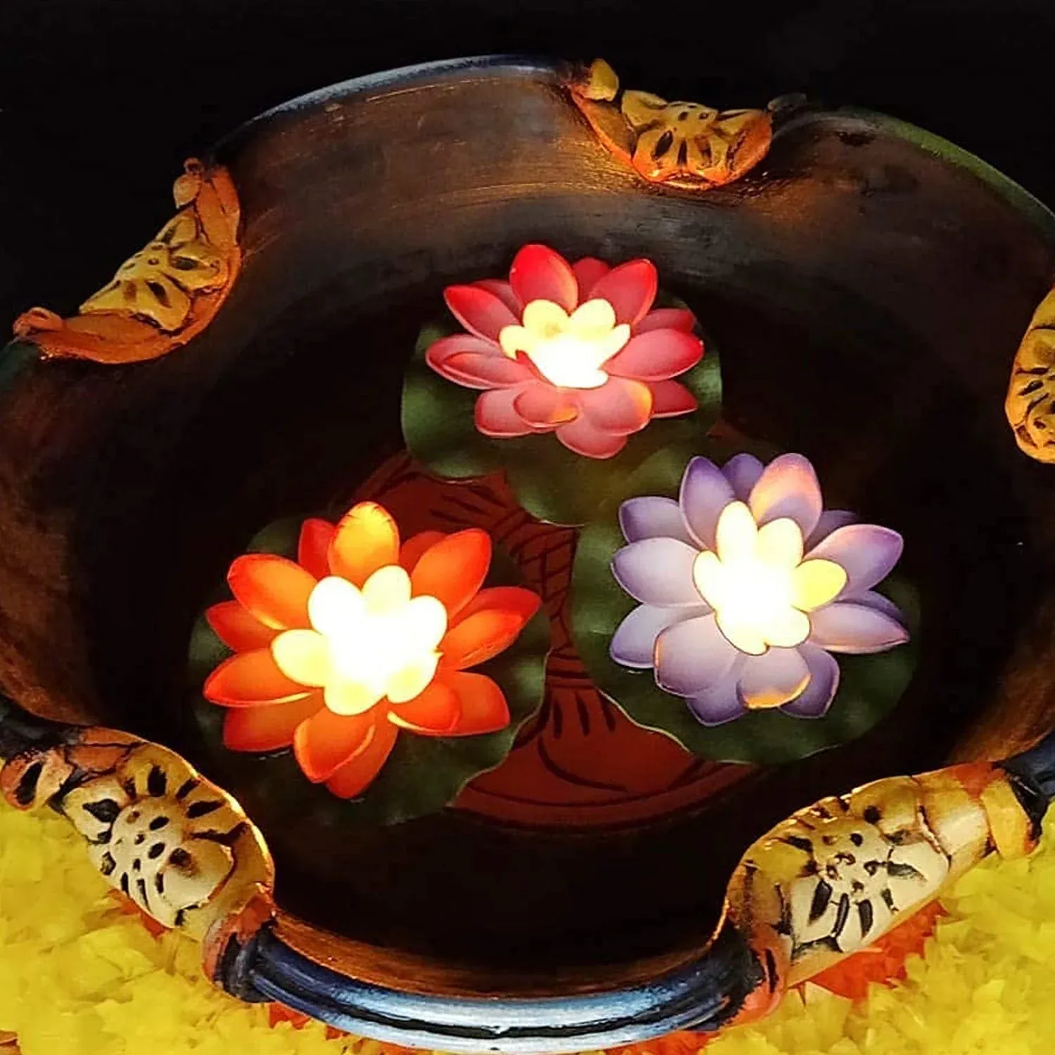 Water Floating Smokeless Candles & Lotus Flowers Sensor Led TeaLight (Pack of 6) - Detailed Feature View 5