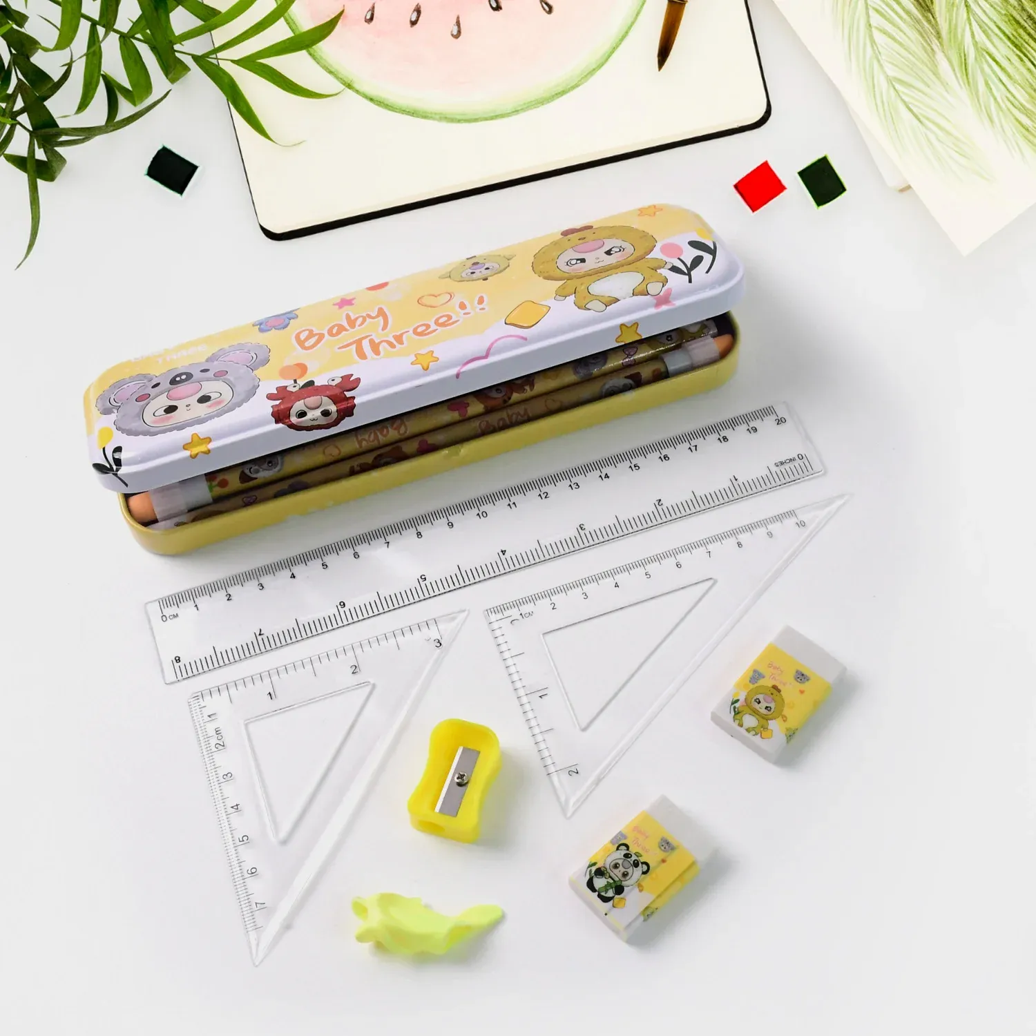 Geometry Box Set – Complete Stationery Kit with Metal Pencil Box - Detailed Feature View 3