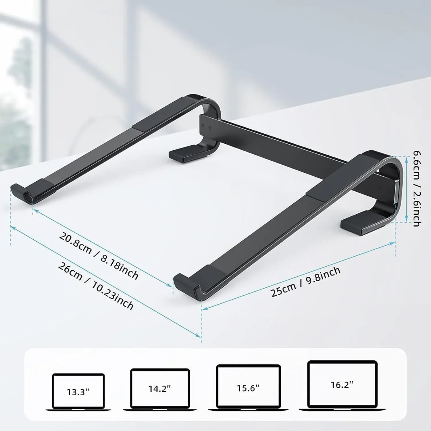 Fixed Metal Laptop Stand – Sturdy Ergonomic Desk Riser for Work - Detailed Feature View 5