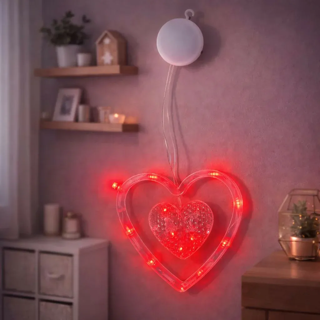 Premium Heart Shape LED Hanging Light for Balcony & Home Decor - Buy Online at Alikart