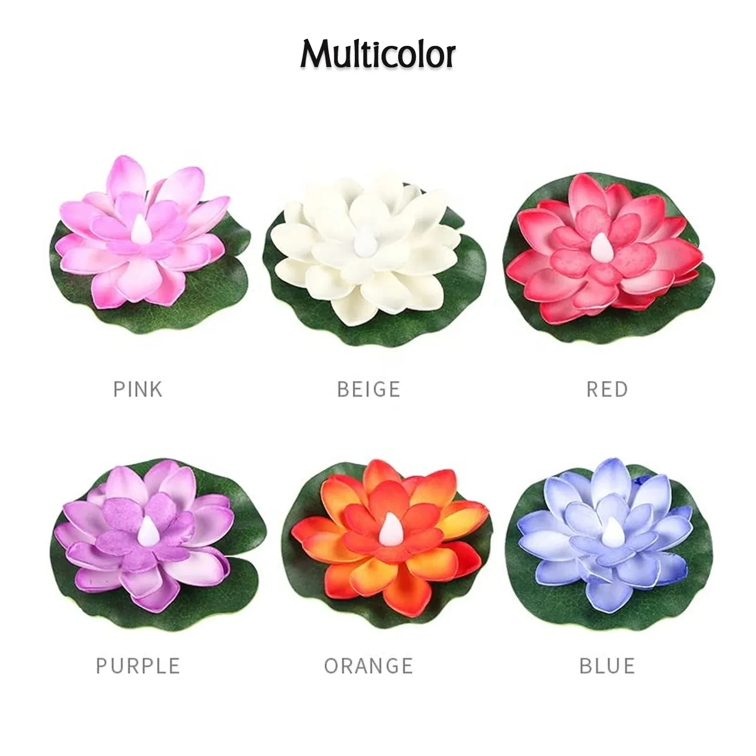 Water Floating Smokeless Candles & Lotus Flowers Sensor Led TeaLight (Pack of 6) - Detailed Feature View 6