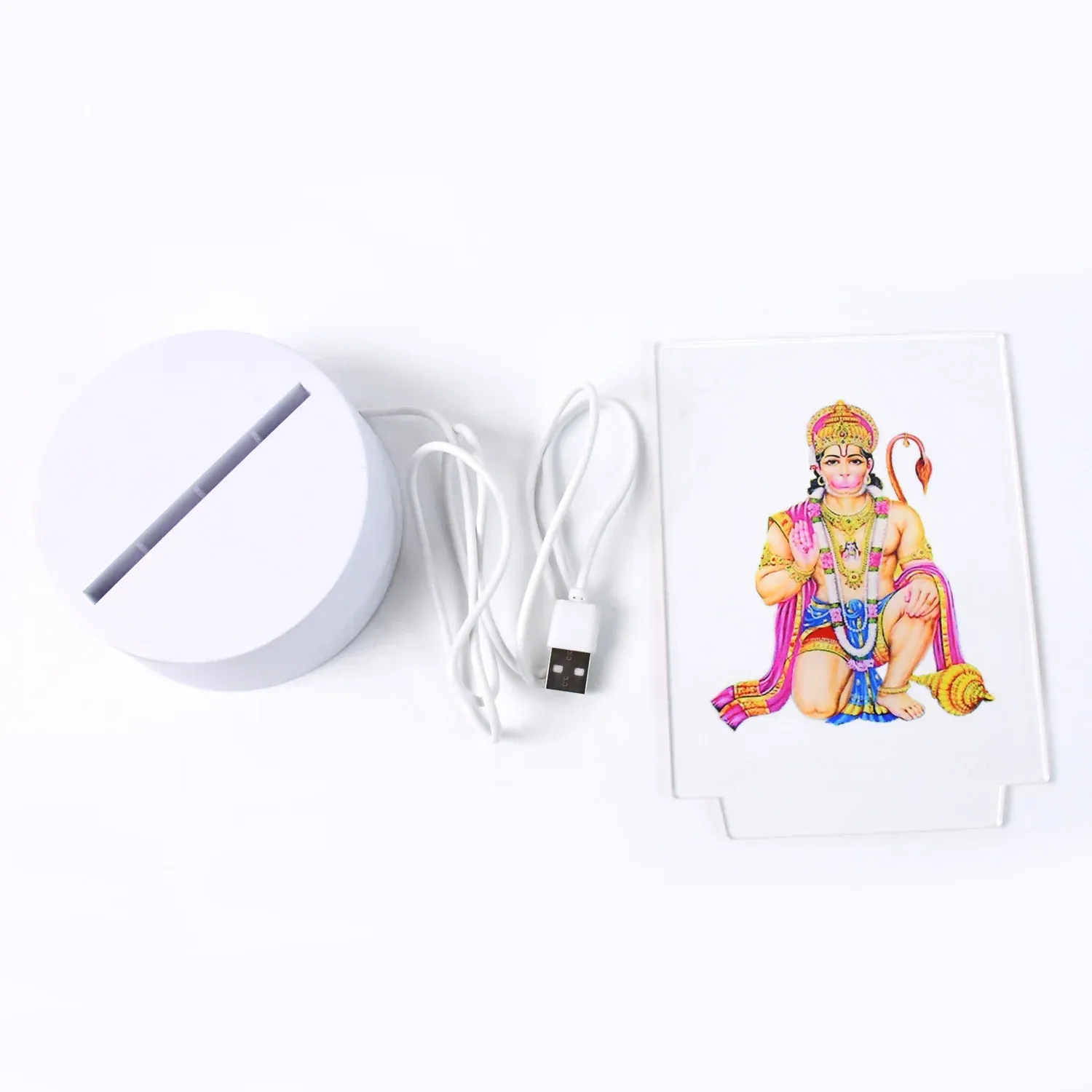 Beautiful 3D Lord Hanuman Frame with soft white light (1 Pc) - Detailed Feature View 3