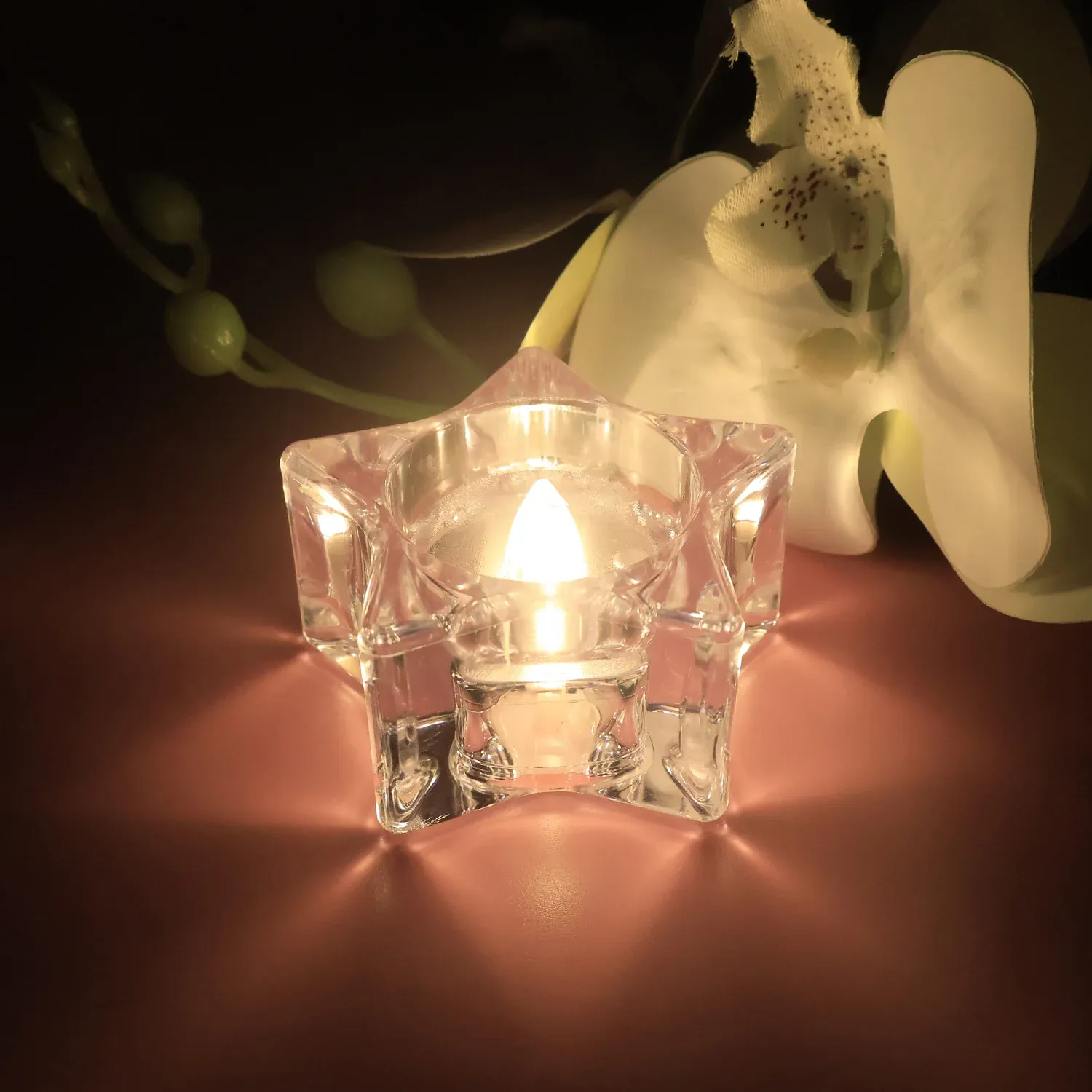 LED Crystal Effect Flameless Candles – Set of 12 Decorative Tealights - Detailed Feature View 3