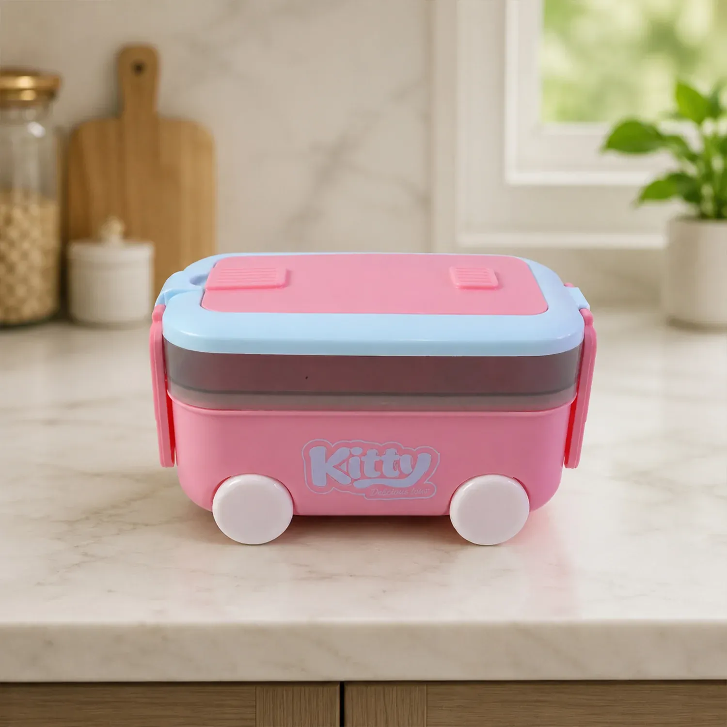 Kids Car Shape Lunch Box with Wheels – Fun and Leakproof Design - Detailed Feature View 7