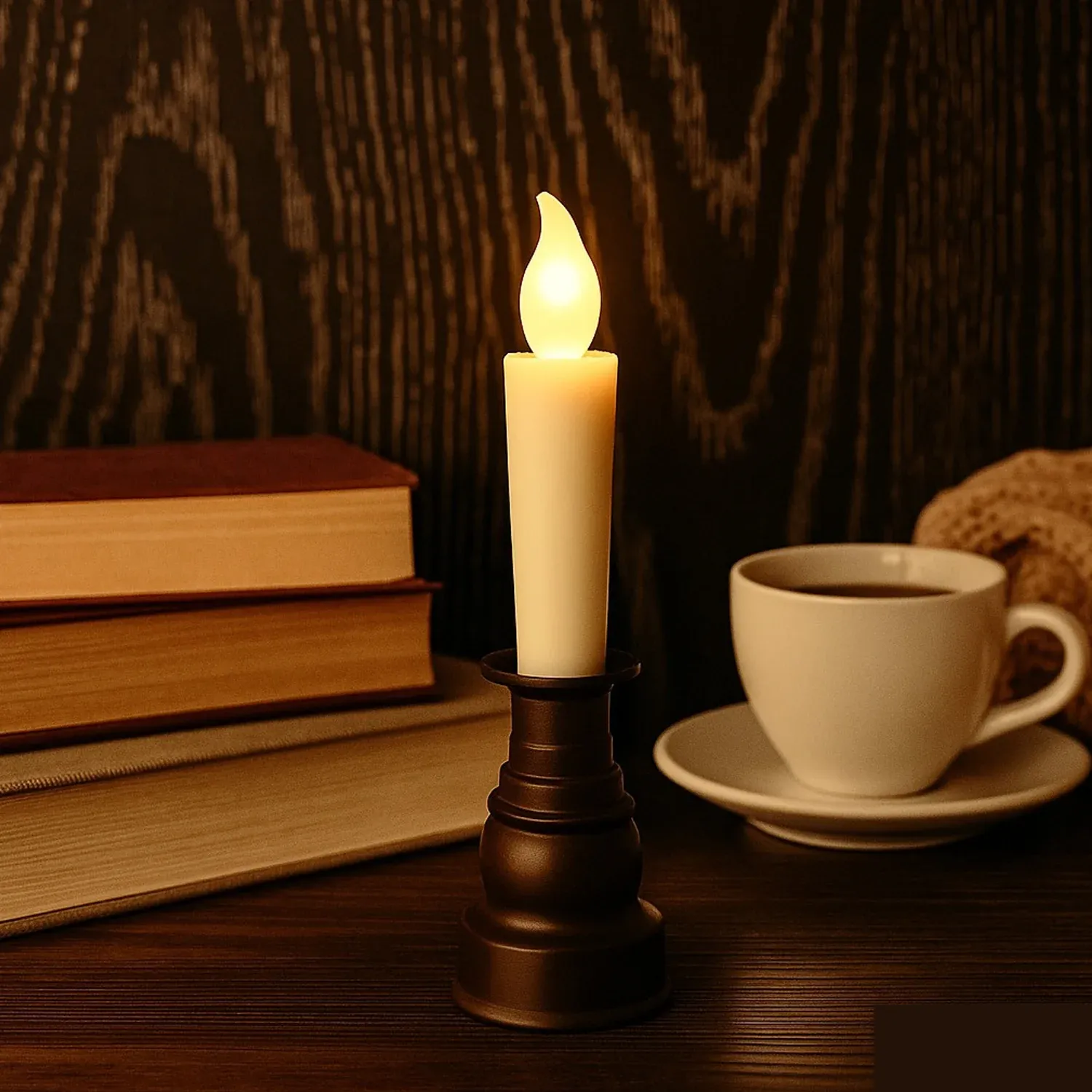 Premium LED Flameless Candle with Holder (1 Pc) - Detailed Feature View 7