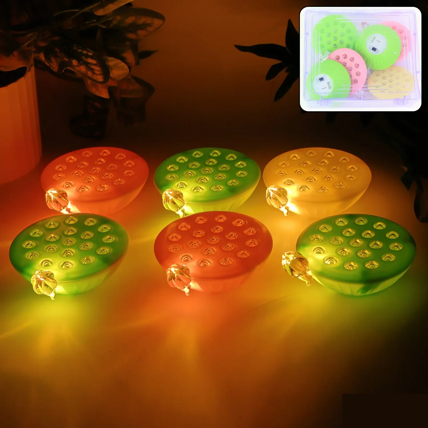 Premium Set of 6 Lotus Canopy LED Decorative Lamps - Buy Online at Alikart