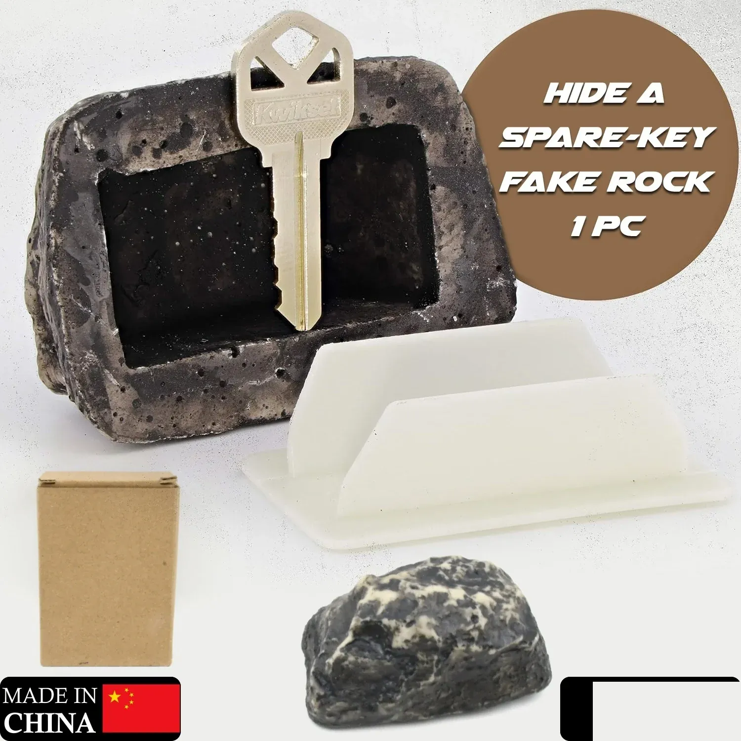 Fake Rock Key Hider – Discreet Outdoor Key Storage | Safelix - Detailed Feature View 2
