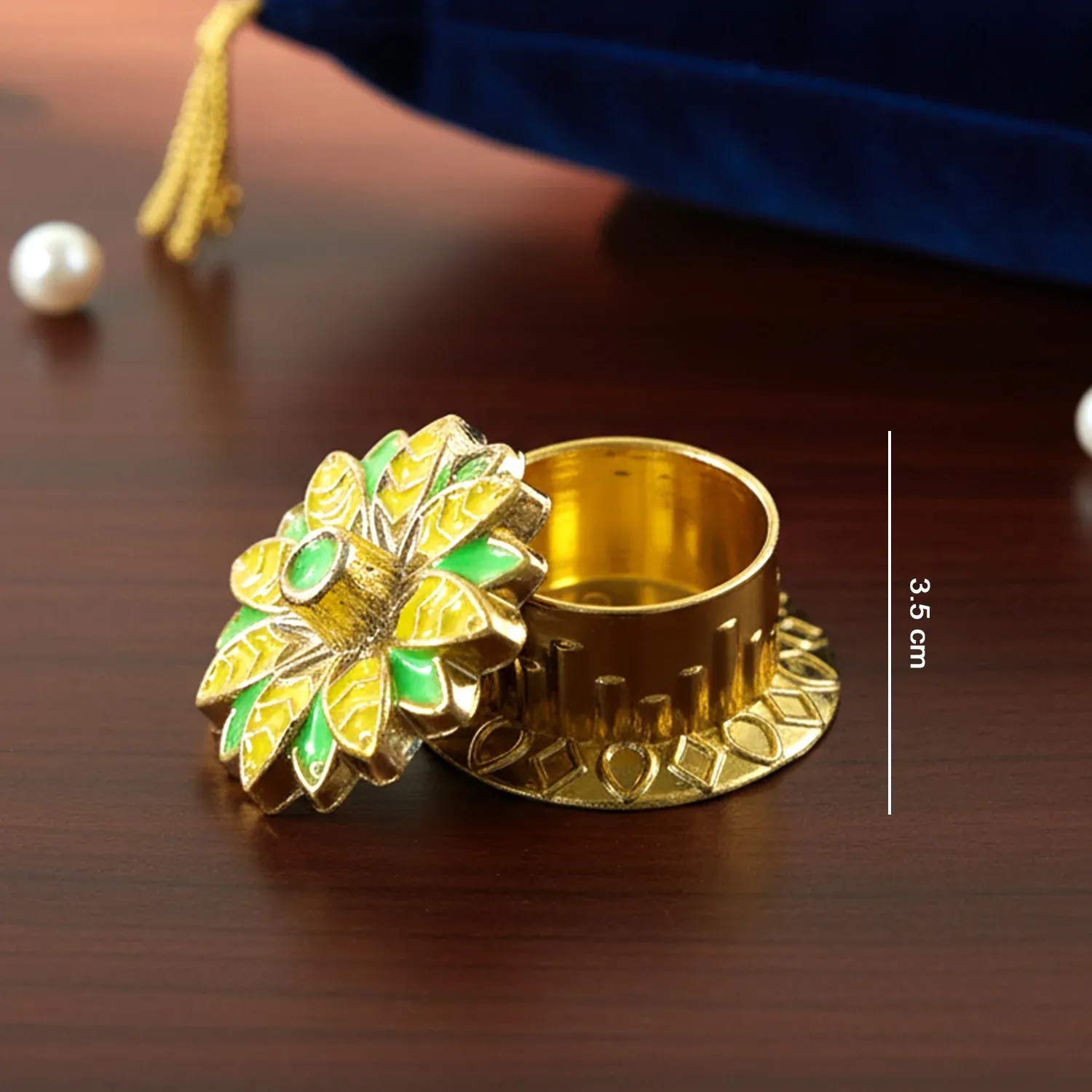 Decorative Kankavati Kumkum Storage Set (10 Pc Set, Mix Design) - Detailed Feature View 5