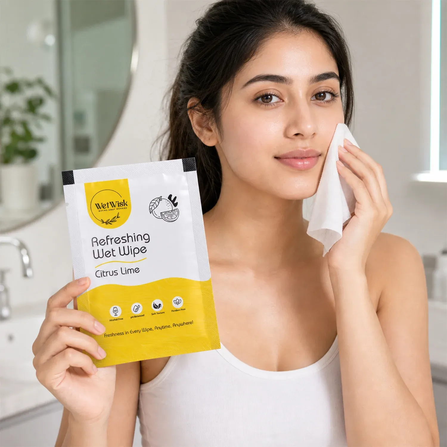 Citrus Lime Refreshing Wet Wipe for Face, Hands & Body (1 Pc) - Detailed Feature View 6