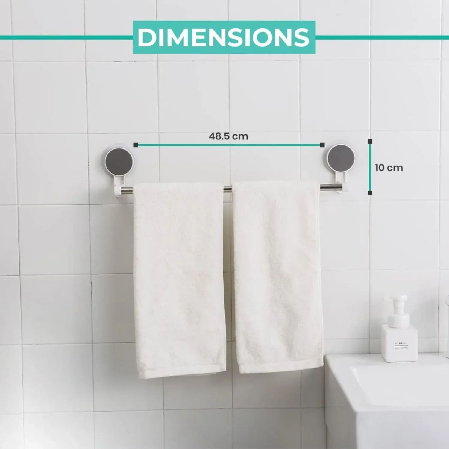 Self-Adhesive Rust-Resistant Towel Rod - Punch-Free Mount - Detailed Feature View 6