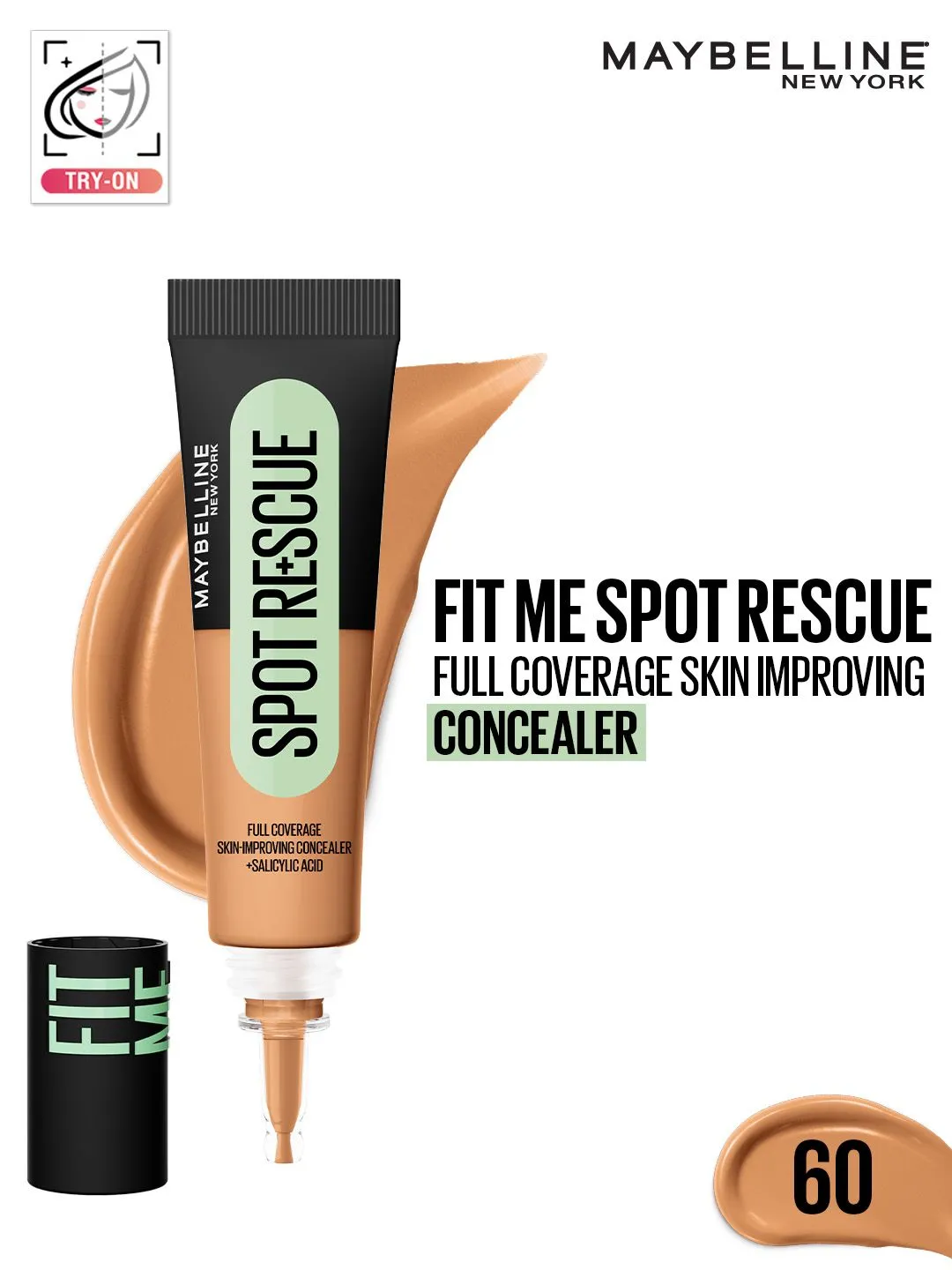 Premium Maybelline New York Fit Me Spot Rescue Full Coverage Concealer 15ml - Acne Safe - Shade 60 - Buy Online at Alikart