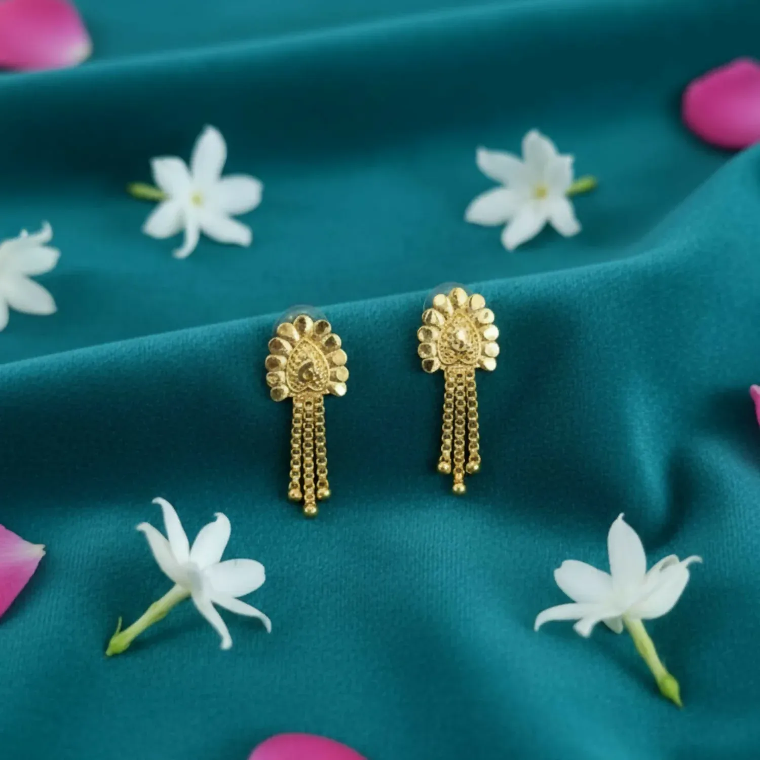 Premium Nice 3 Line Golden Earrings for Women & Girls – Traditional Fancy Jewellery Gift - Buy Online at Alikart