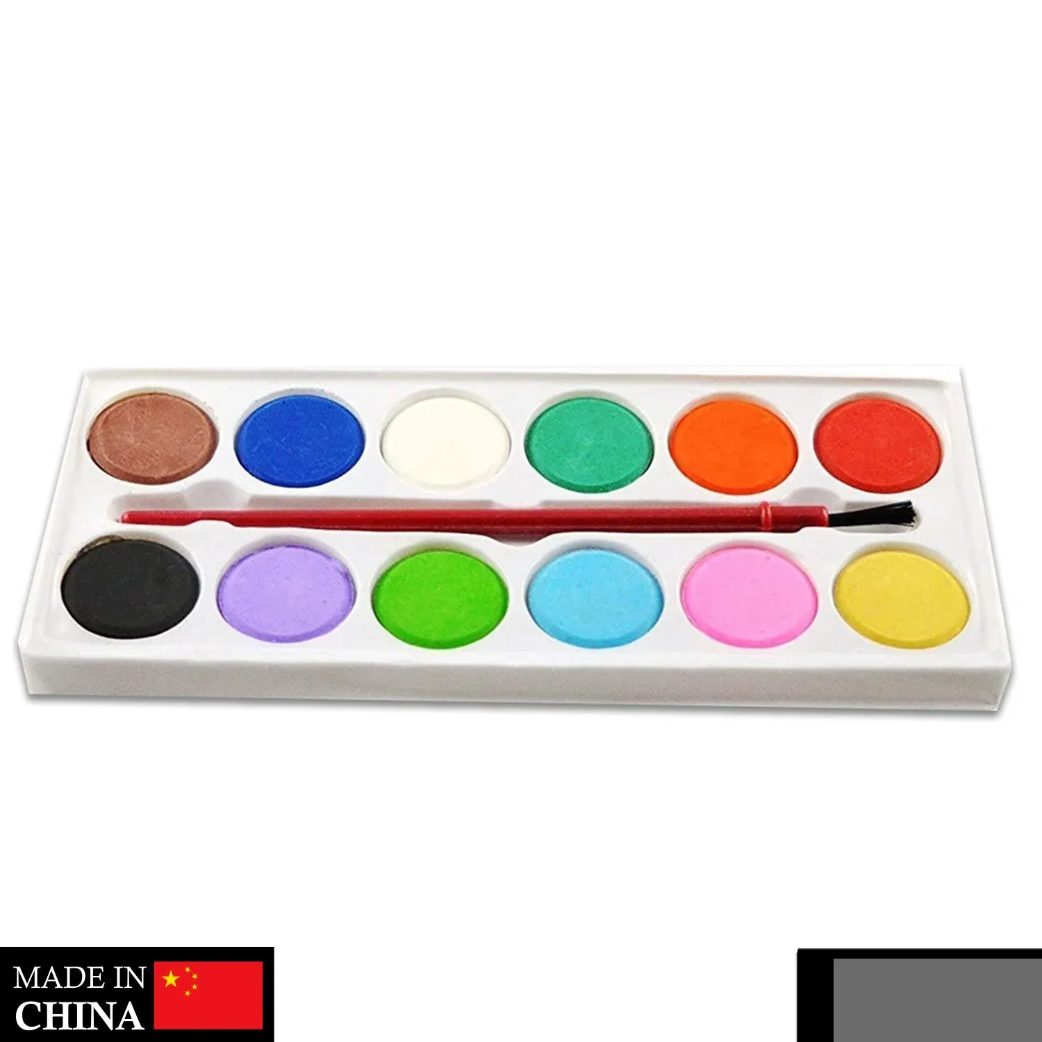 Painting Water Color Kit - 12 Shades and Paint Brush (13 Pcs) - Detailed Feature View 1