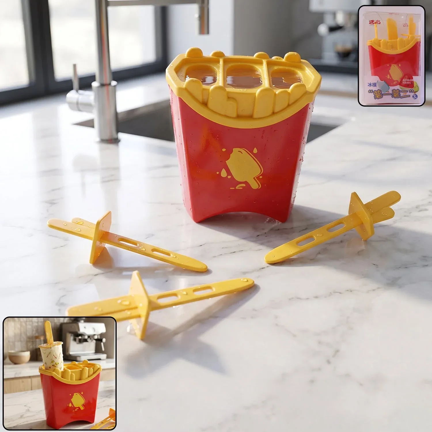 Premium French Fries Ice Pop Mould – Reusable Kulfi Maker for Summer - Buy Online at Alikart