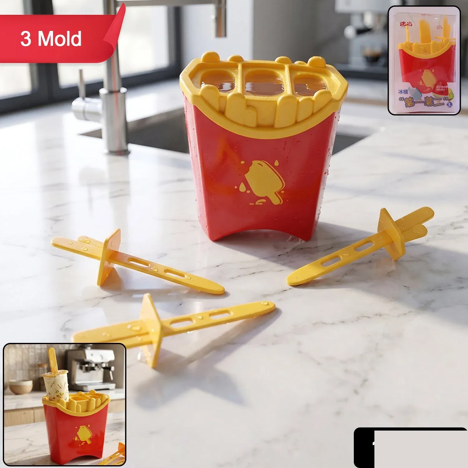 French Fries Ice Pop Mould – Reusable Kulfi Maker for Summer - Detailed Feature View 1