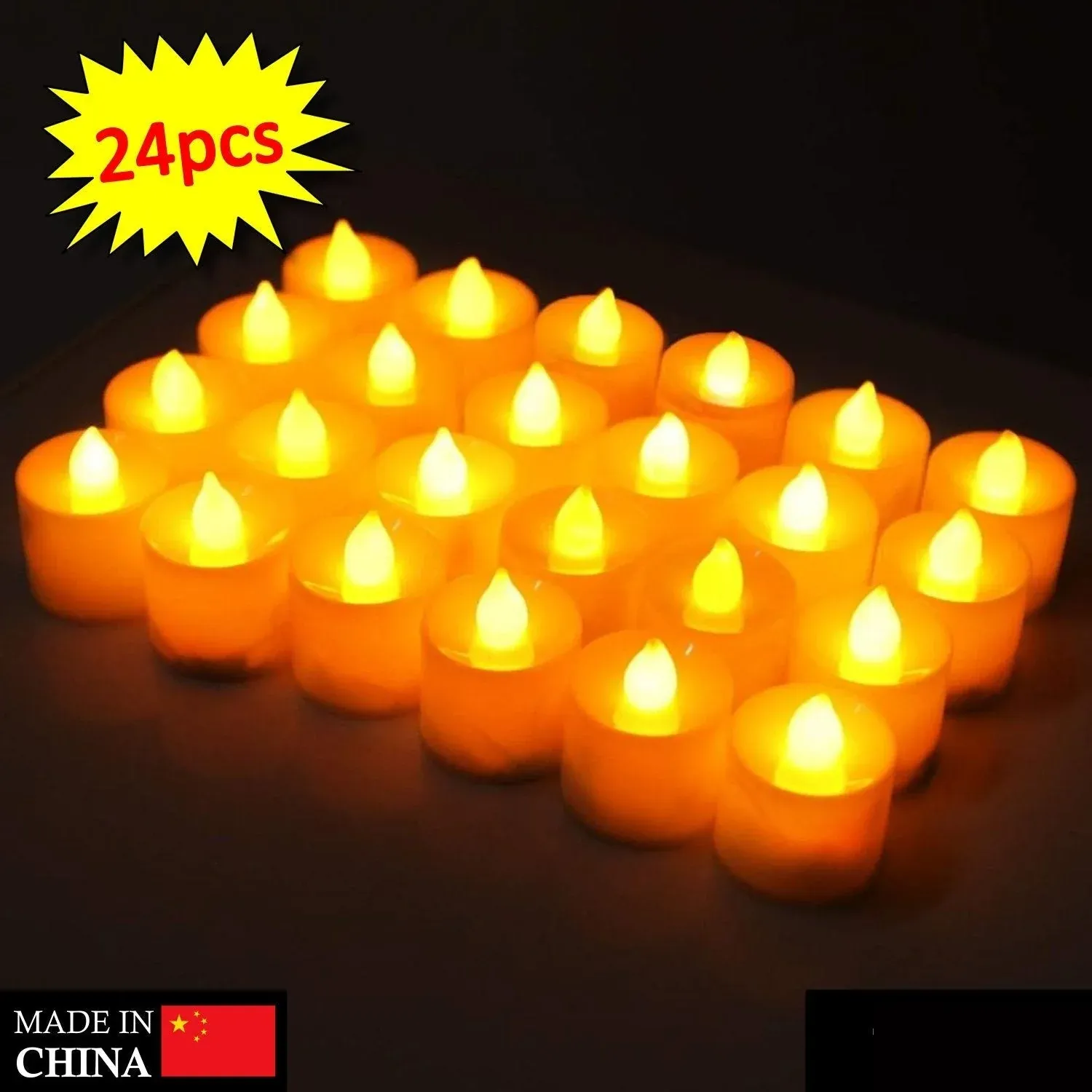 LED Tealight Candles – White 24 Pcs for Diwali Decor | Indo Glow - Detailed Feature View 1