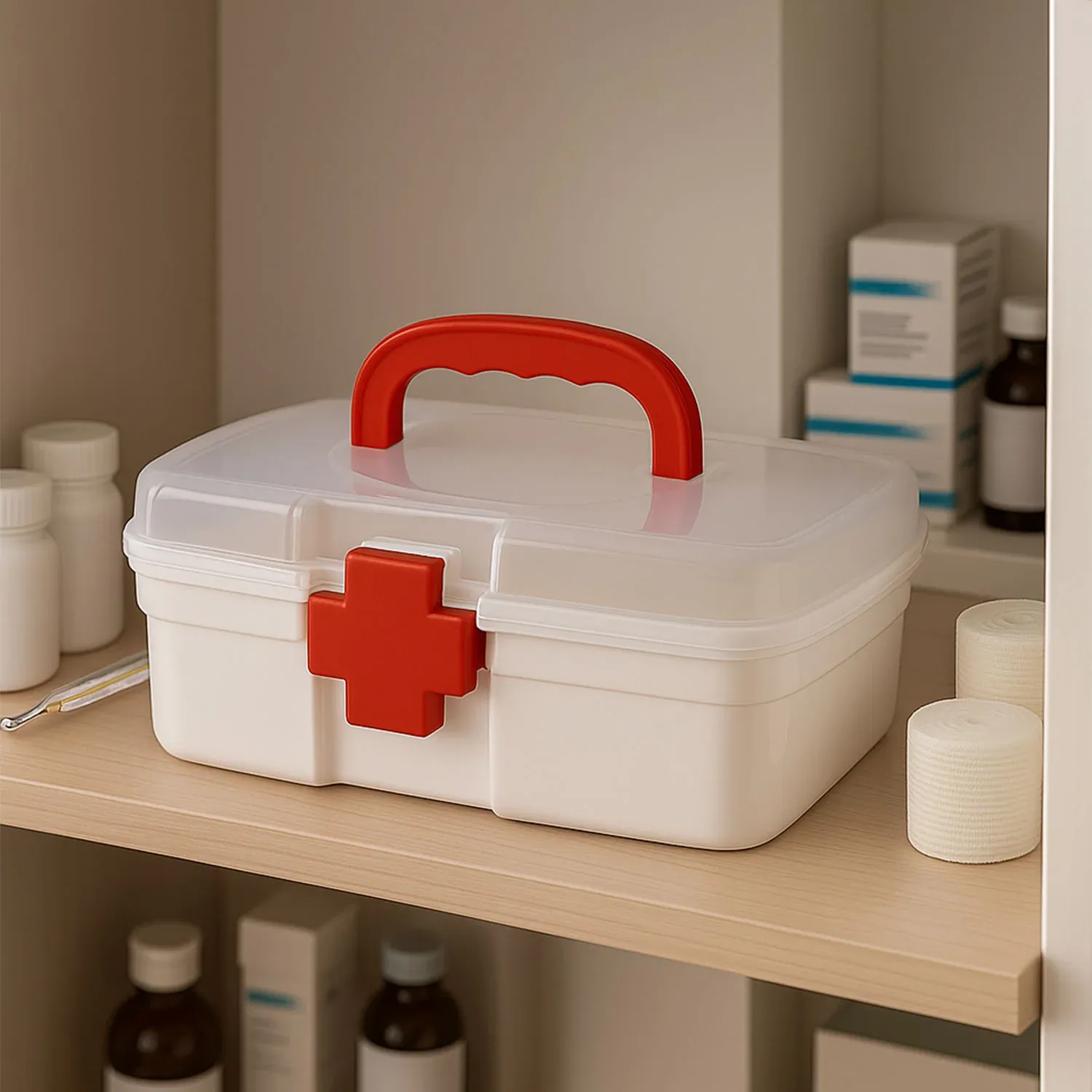 Premium First Aid Box – 3-Compartment Portable Medicine Kit | Organivo - Buy Online at Alikart
