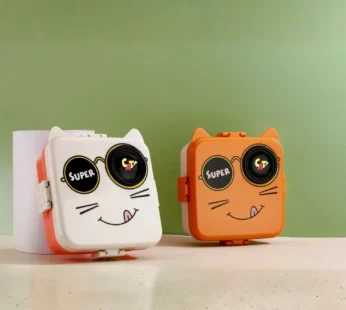 Kids Lunch Box – Cute Cat Design with Multi-Compartment Storage