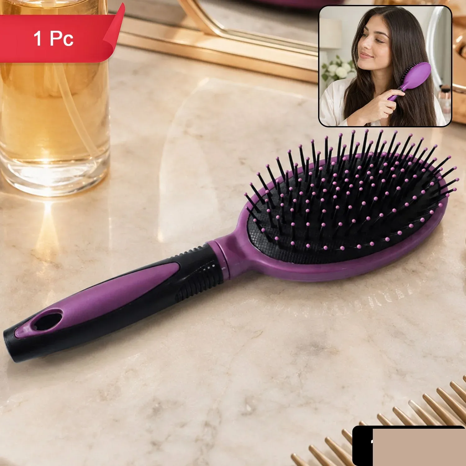 Premium Cushioned Paddle Hair Brush – Detangling & Frizz Control for All Hair - Buy Online at Alikart