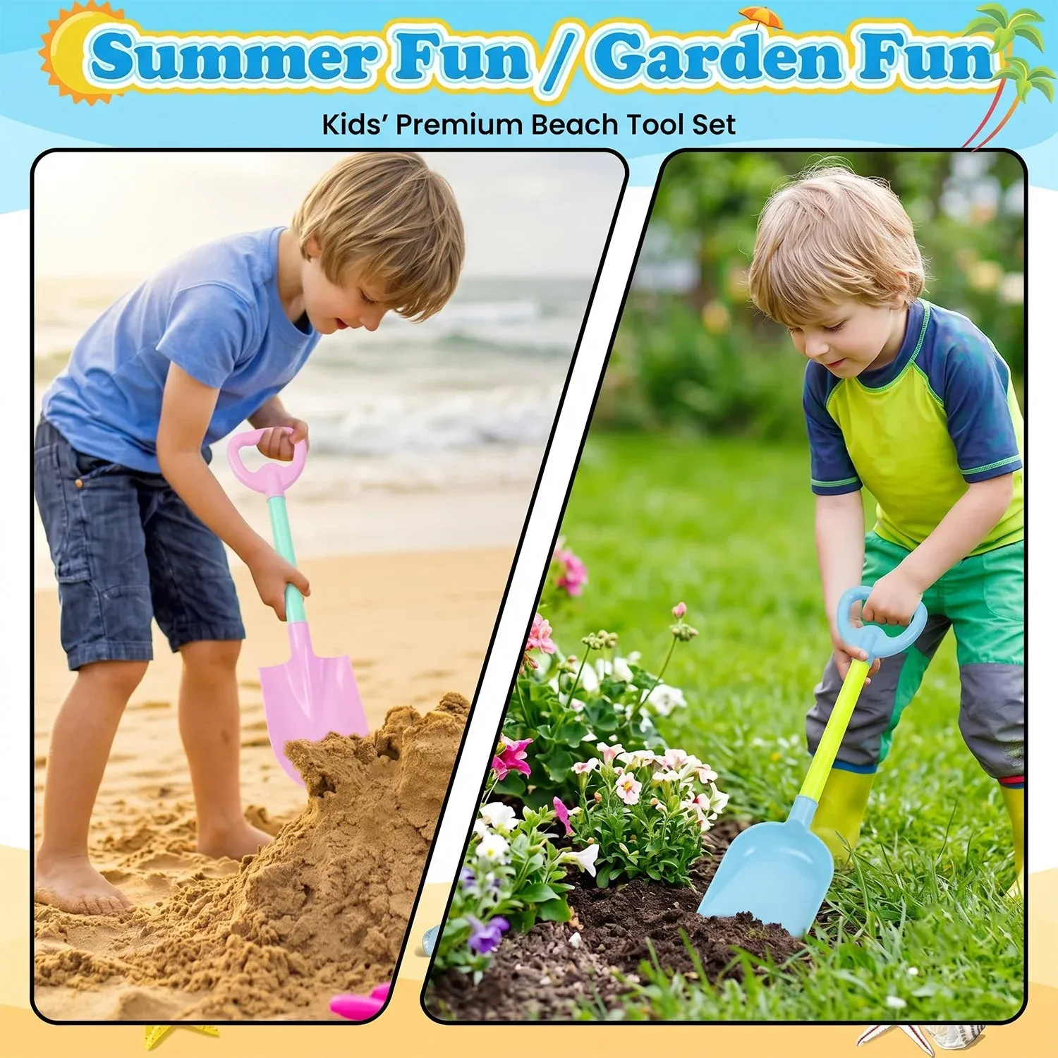 Kids Beach Sand Shovel Toy Set – Bright, Durable & Easy to Handle - Detailed Feature View 7