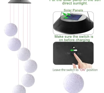 Solar Crystal Ball Color Changing LED Hanging Light for Patio Yard Garden