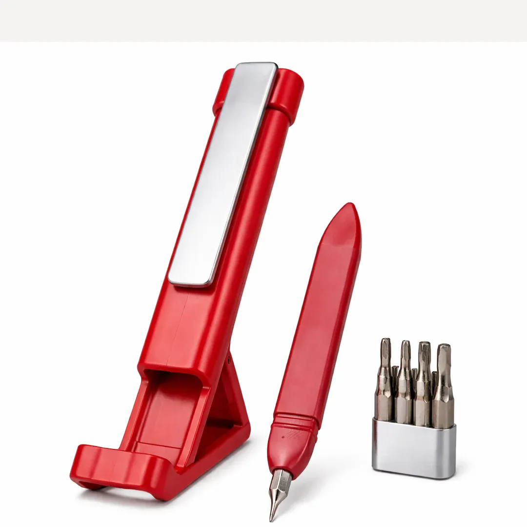 Premium Multi-Function Pen – 4-in-1 Phone Holder & Screwdriver Set | Velvet Wipe - Buy Online at Alikart