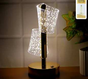 Luxury Crystal LED Double Shade Table Lamp (1 Pc)
