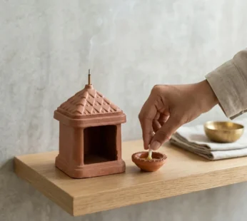 Terracotta Incense Burner – Handmade House-Shaped Decor & Diffuser