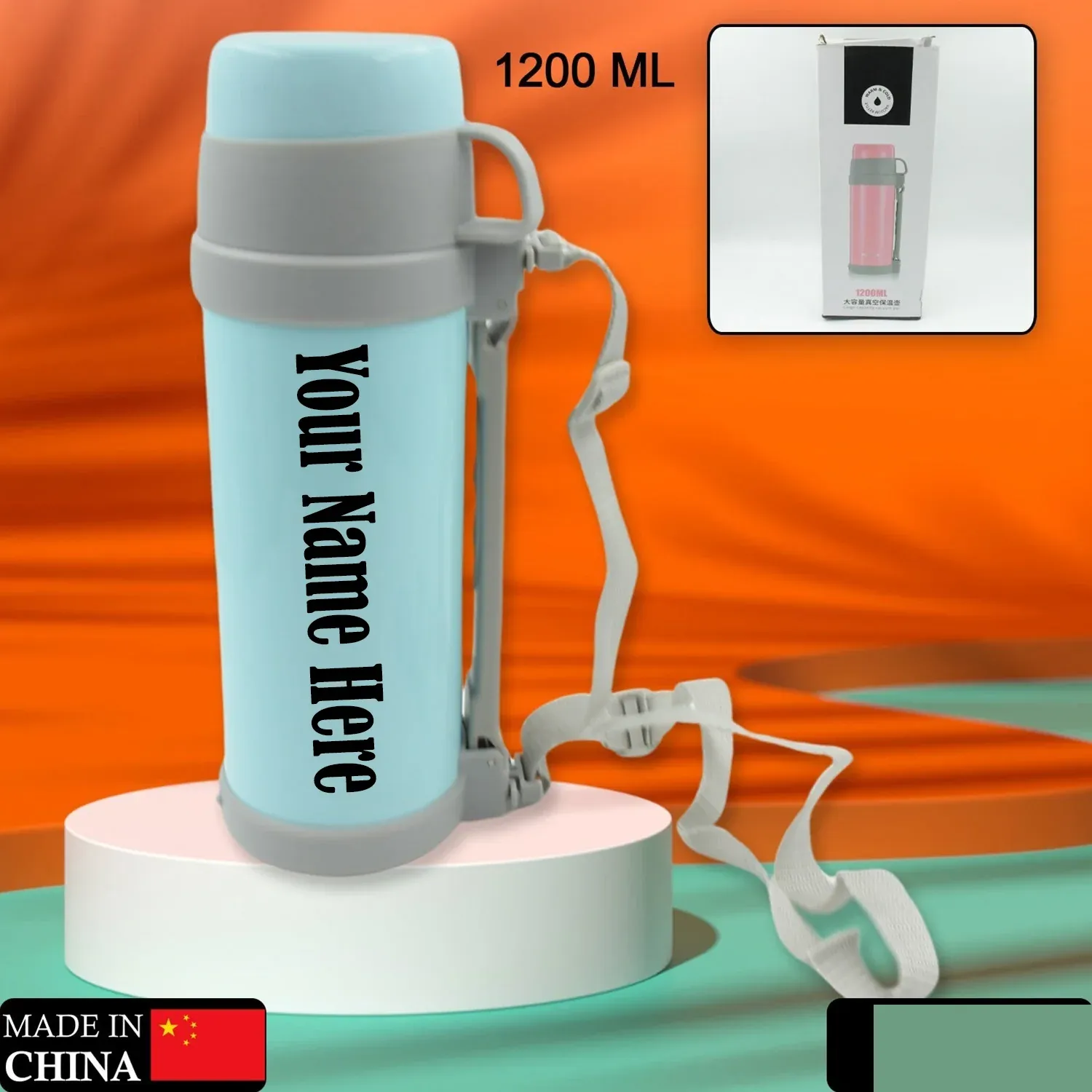 1200ml Stainless Steel Thermos – Double-Wall Hot & Cold | CustomSpot