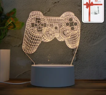 3D Acrylic LED Night Lamp – Game Controller Shape Decorative Light for Gamers (1 Pc)