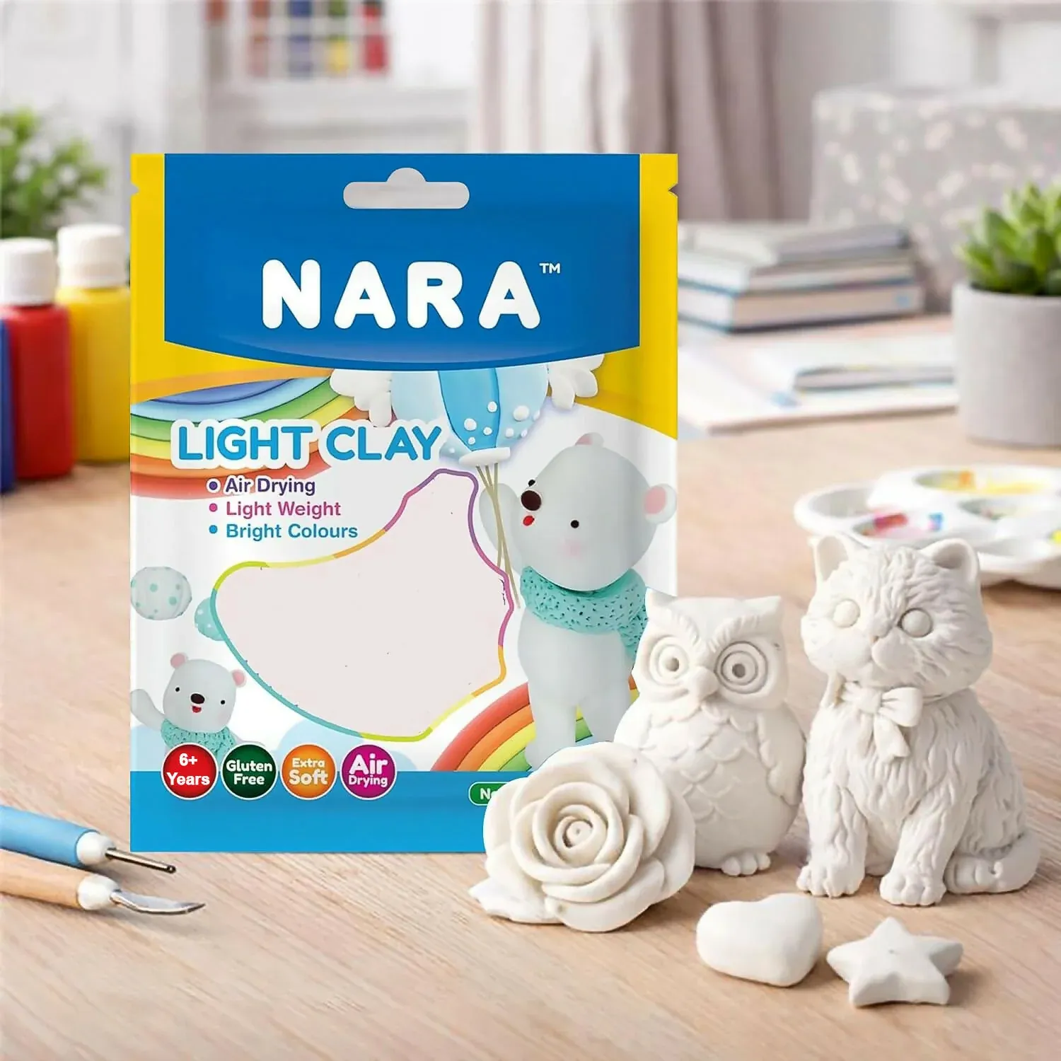 Premium NARA Air Dry Light Clay for Kids Creative Sculpting and DIY Craft Activity - Buy Online at Alikart