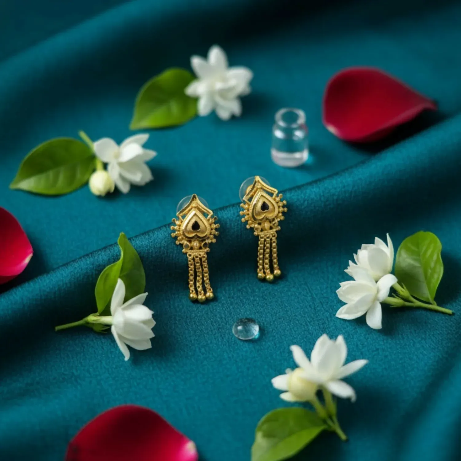 Gold-Plated Jhumka Earrings for Women – Traditional Ethnic Jewellery - Detailed Feature View 1